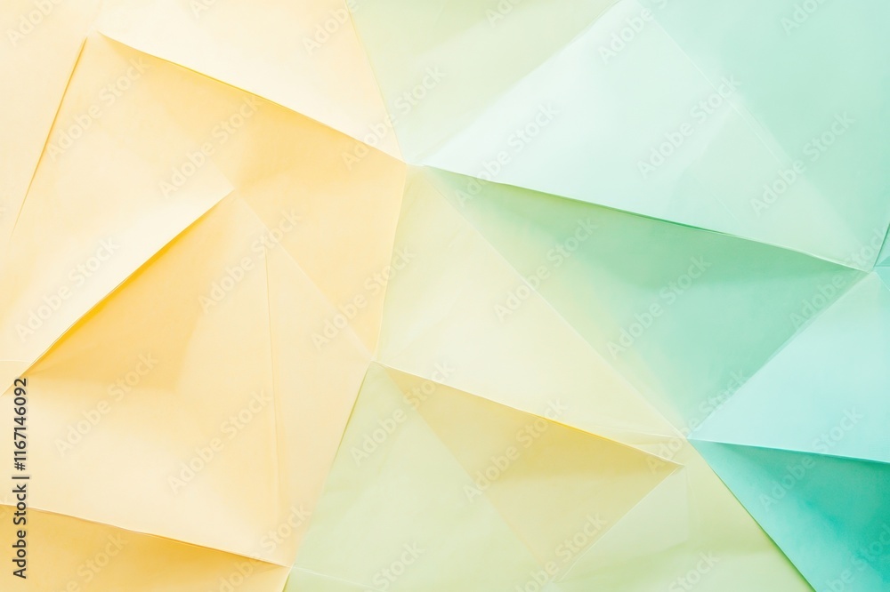Poster beautifully folded paper showcasing a gradient of soft colors in a serene artistic arrangement. gene
