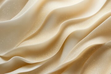 Obraz premium Beautiful golden waves of silky fabric create a soft and elegant texture perfect for artistic backgrounds. Generative AI