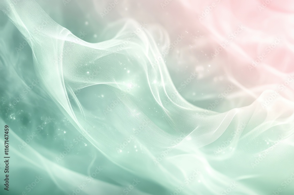Poster ethereal wisps of soft color blend harmoniously, creating a dreamlike atmosphere filled with tranqui