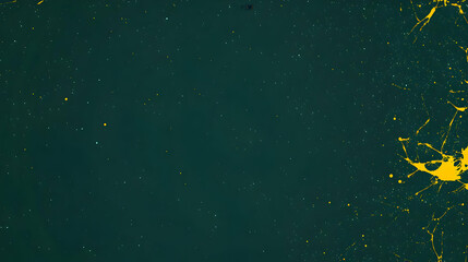 Dark Green Abstract Background with Yellow Splashes
