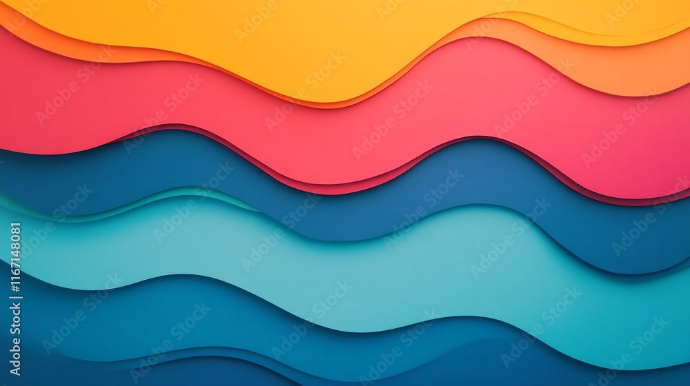 Poster Mesmerizing Multicolored Abstract Wave Pattern with Glossy Finish