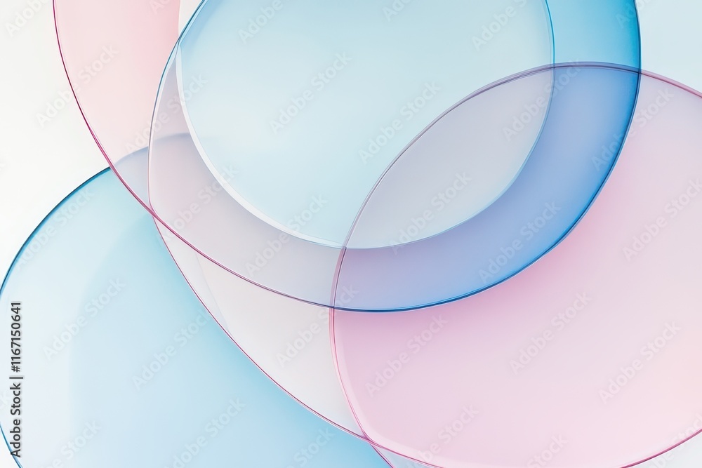 Poster translucent circles intermingling softly create a delicate balance of colors in a serene visual harm