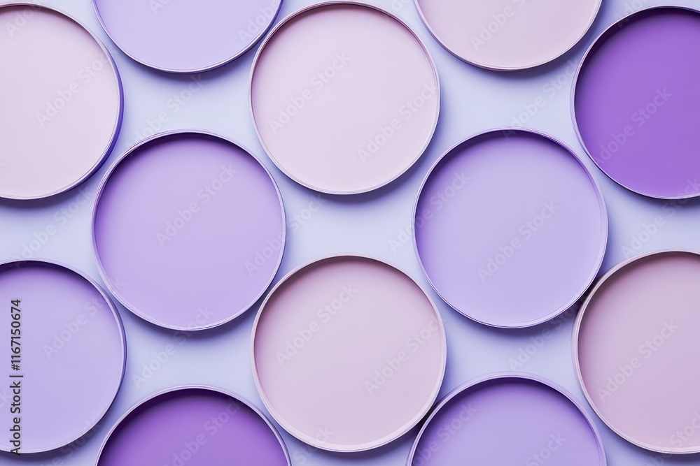 Poster vibrant circular patterns in shades of purple create a stunning visual display against a soft backdr