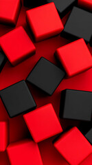 Fototapeta premium Red and Black 3D Abstract Background