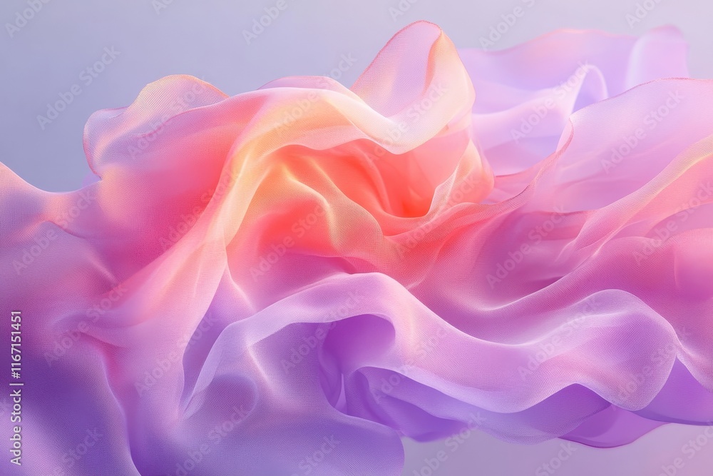 Aufkleber soft waves of color blend harmoniously in a dreamlike fabric expression. generative ai