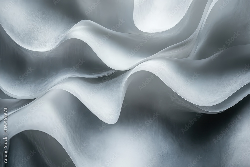 Poster elegant swirls of silver fabric create a captivating display of texture and light in a mesmerizing a