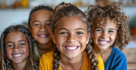 Obraz premium Smiling children in group portrait