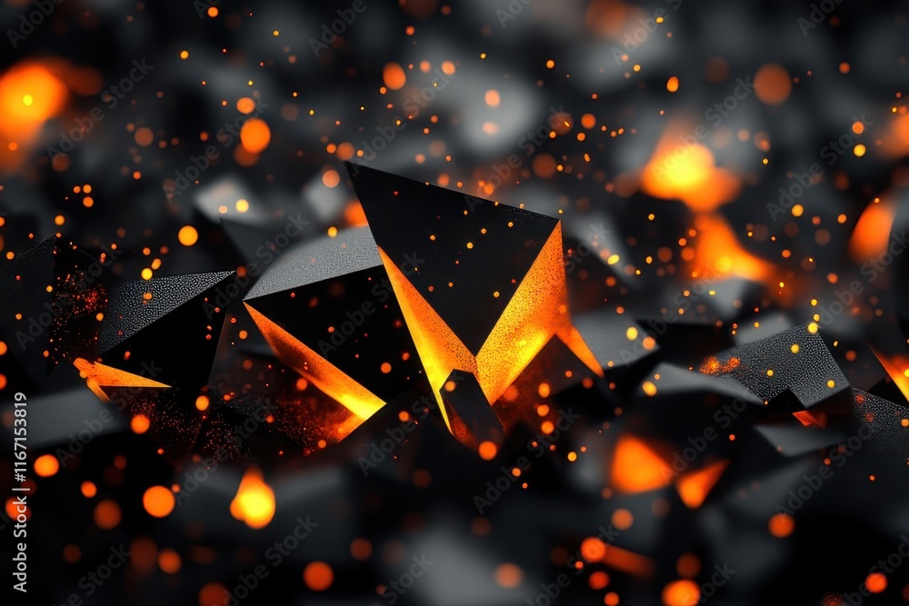 Poster vivid textures of glowing crystals shine against a dark backdrop in an imaginative display of light 