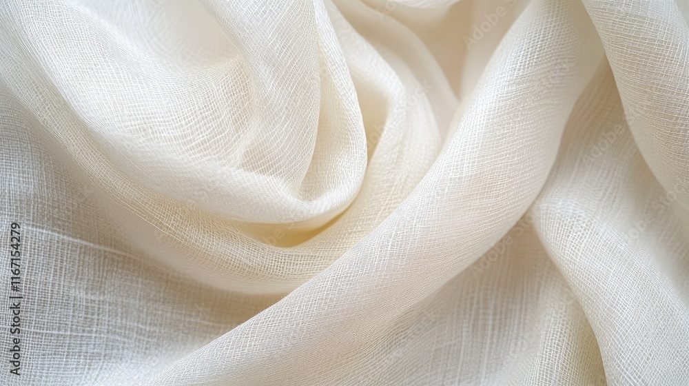 Poster luxurious white fabric with a smooth texture ideal for elegant backgrounds and sophisticated design 