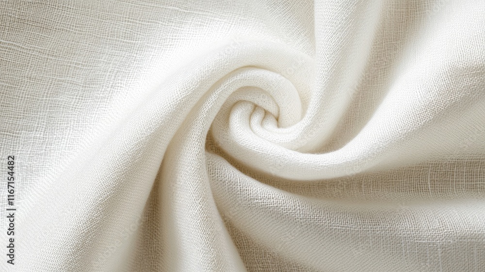 Poster elegant close-up of soft white fabric showcasing its luxurious smooth texture and delicate weave pat