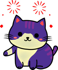 cute cat fireworks