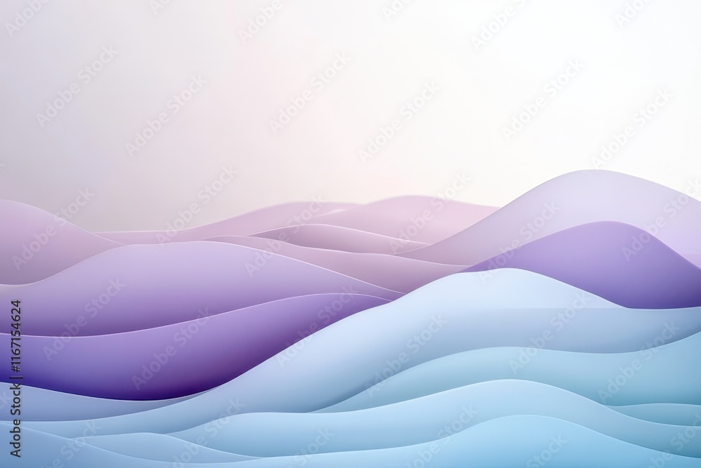 Poster soft undulating waves in pastel colors create a serene atmosphere for relaxation and inspiration. ge