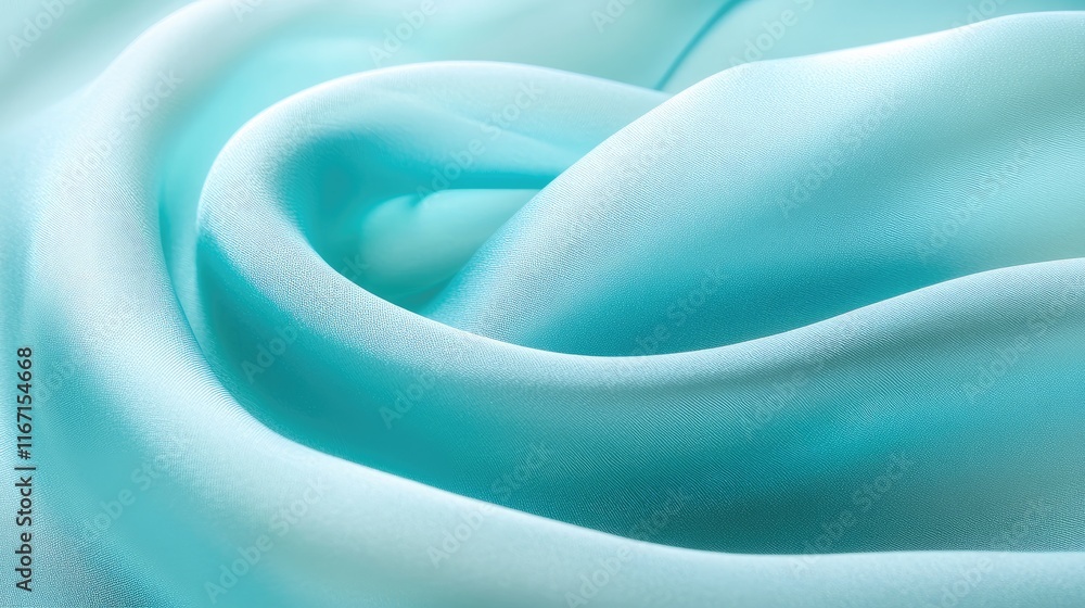 Aufkleber luxurious smooth silk fabric background in soft aqua color with elegant folds and texture for creati