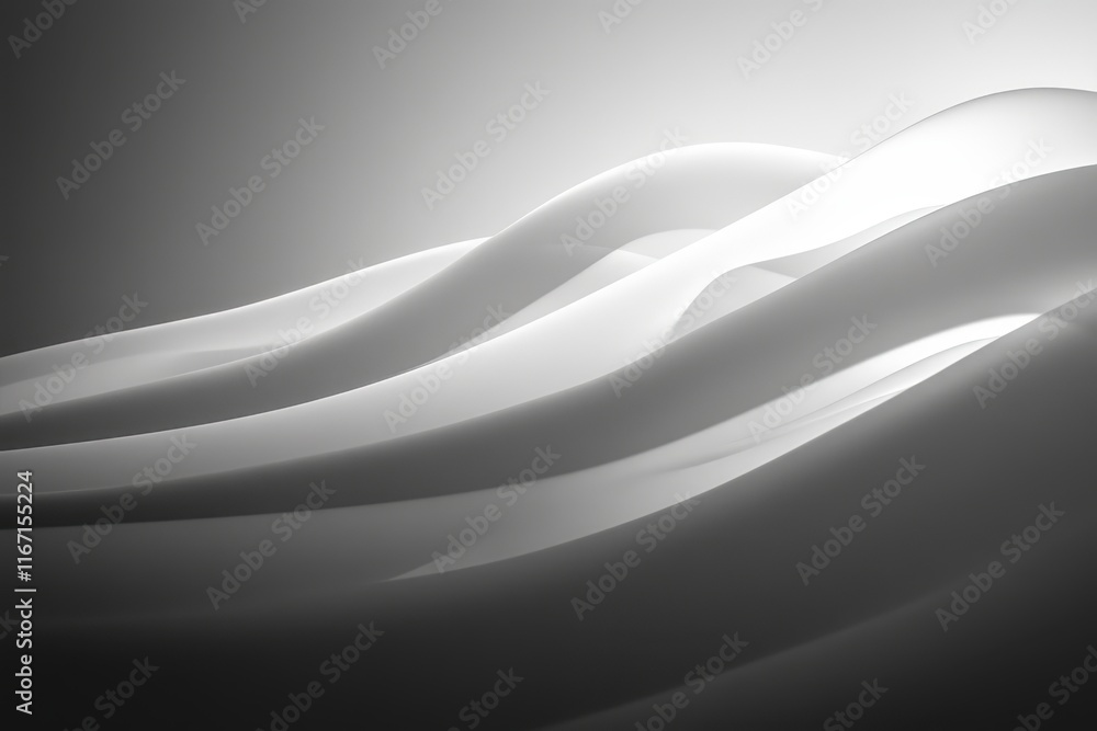 Poster waves of light and shadow dance in a serene atmosphere, creating an enchanting interplay of forms an