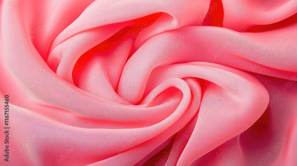 Poster luxurious soft pink silk fabric with beautiful folds and texture creating an elegant and smooth back