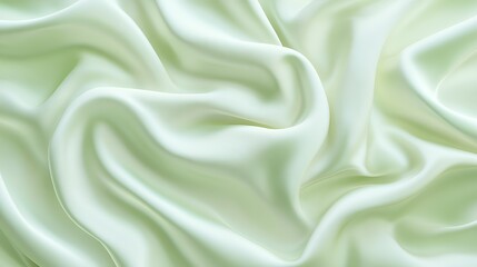 Fototapeta premium Pale Green Silk Fabric Draped Softly Elegant Texture