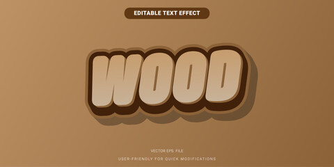 Natural Wood Text Effect with Editable Features