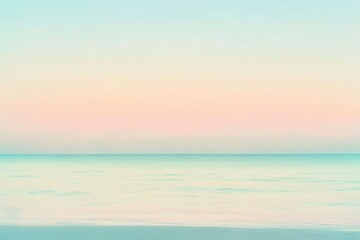 Fototapeta premium Serene waves gently lapping at a tranquil beach under a pastel sky during dawn’s early light. Generative AI