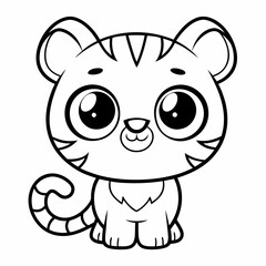 Adorable Baby Tiger Vector Design for Kids.