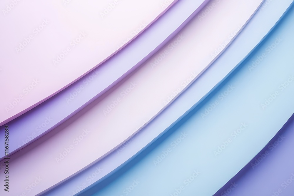 Poster Elegant undulating waves of pastel colors creating a soothing backdrop for artistic design and creative expression. Generative AI