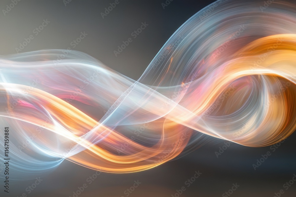 Poster colorful flowing light patterns create an abstract visual effect in a dynamic composition. generativ