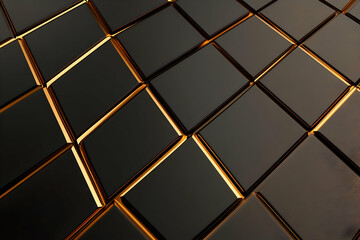 Fototapeta premium Abstract 3D Black Gold Background