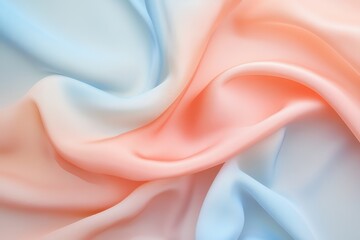 Soft fabric drapes in pastel shades of blue and coral, creating a gentle and flowing texture suitable for various designs. Generative AI