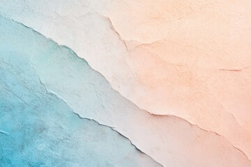 Obraz premium Textured wall with a gradient of blue and peach colors highlighting uneven surfaces. Generative AI