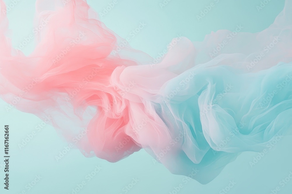 Poster flowing pastel fabrics create a soft and serene ambiance in an artistic display of color and texture
