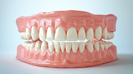 Obraz premium Full set of healthy human teeth model.