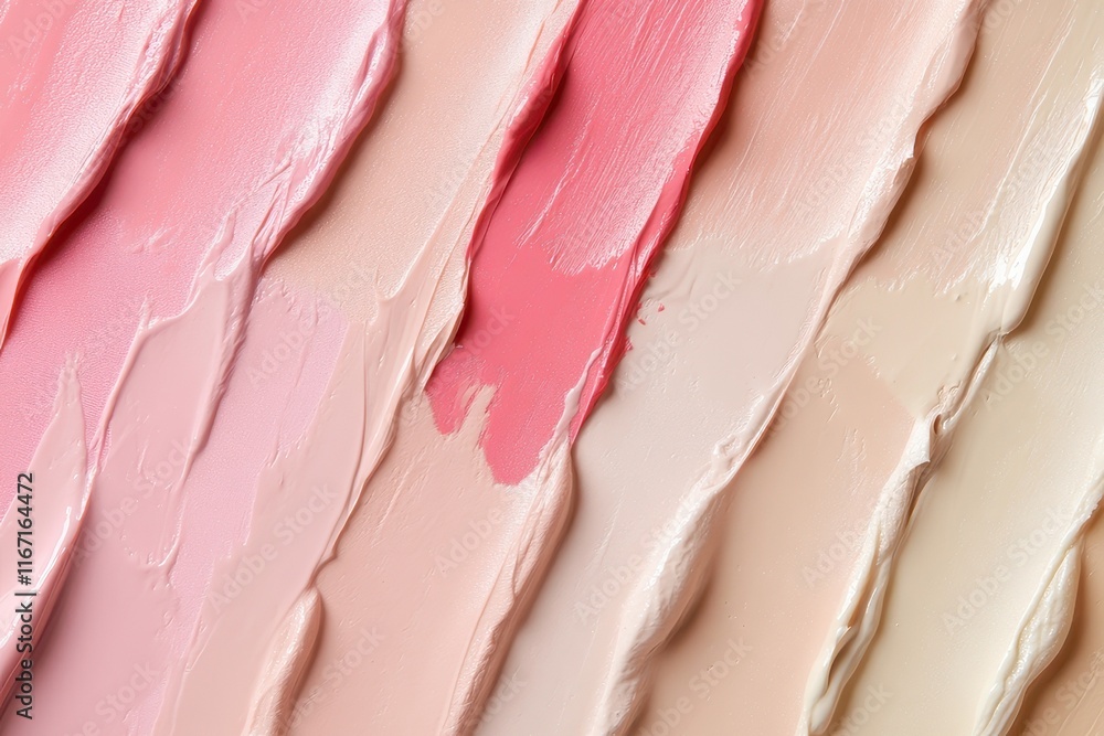 Poster colorful display of paint textures in soft pink and beige tones on a canvas showcasing artistic expr
