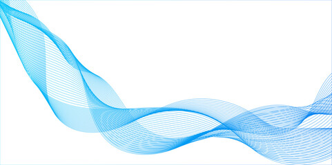 Abstract modern background with blue wavy lines and particles, futuristic technology and sound wave pattern, abstract wave line pattern made from small colorful dots, Beautiful curve or smoke design.