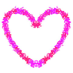 pink heart with flowers