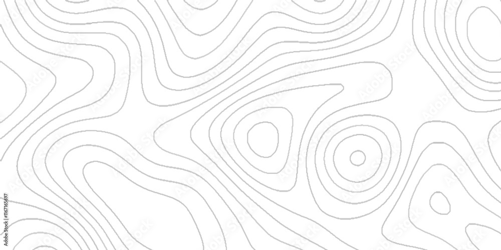 Poster abstract topo contour map on white background, topographic contour lines map seamless pattern, topog