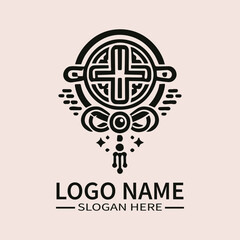 Chinese Accessories Logo Design, Oriental Accessories Logo, Asian Fashion Logo, Traditional Chinese Logo, Jewelry Logo