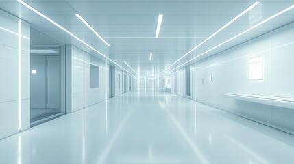 Obraz premium A sleek high-tech corridor showcasing modern architectural elements