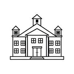 house icon line art isolated on white background