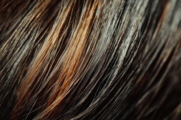 Fototapeta premium Macro shot reveals the detailed texture and structure of hair, with soft lighting enhancing its delicate features