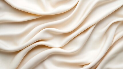 Obraz premium Neutral Beige Linen Fabric Texture with Soft,Elegant Folds for Luxury Design and Presentation