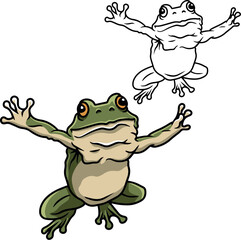 Cute green frog