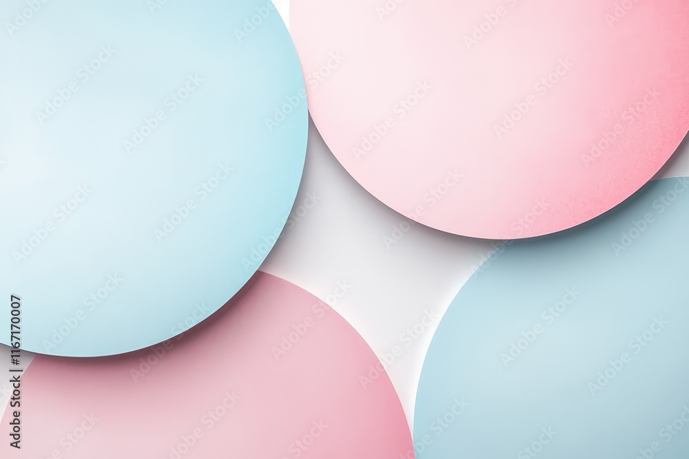 Aufkleber colorful circles in pastel shades create a modern design on a minimalistic background for creative p