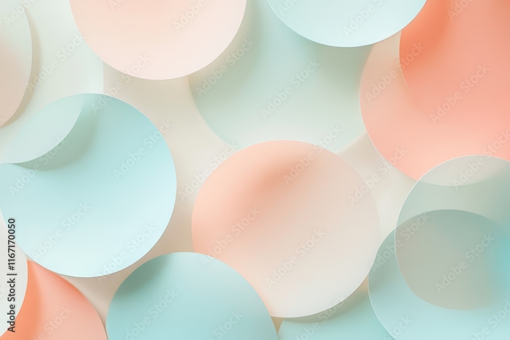 Poster colorful paper circles create a soft and artistic background for various creative applications. gene