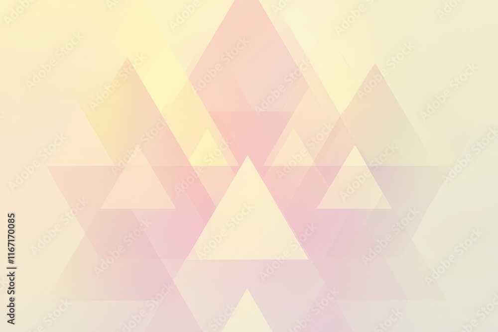 Aufkleber Soft pastel colored triangular patterns create a calming abstract background with gentle overlapping shapes and hues. Generative AI
