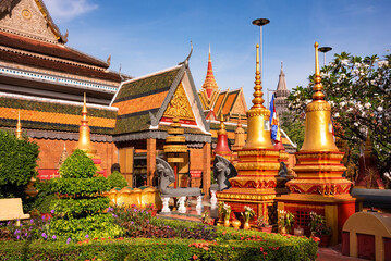 Obraz premium Temple in Siem Reap, Cambodia. Traditional asian architecture