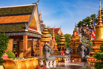 Naklejka premium Temple in Siem Reap, Cambodia. Traditional asian architecture
