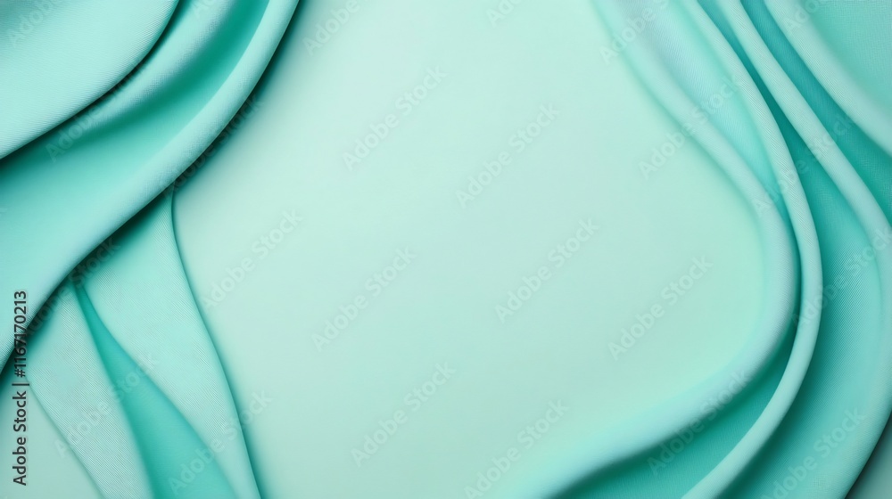 Poster mint green soft curves abstract background with fluid elegant design