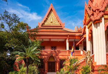 Fototapeta premium Building in Siem Reap, Cambodia. Traditional asian architecture