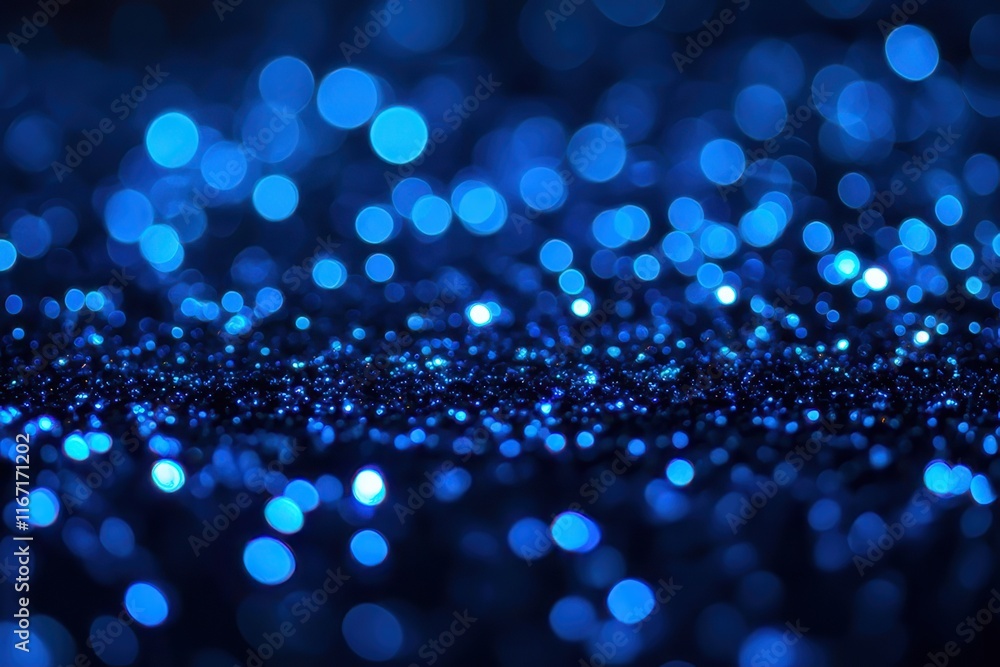 Poster bokeh effect with shimmering blue lights creating a dreamy and vibrant atmosphere. generative ai