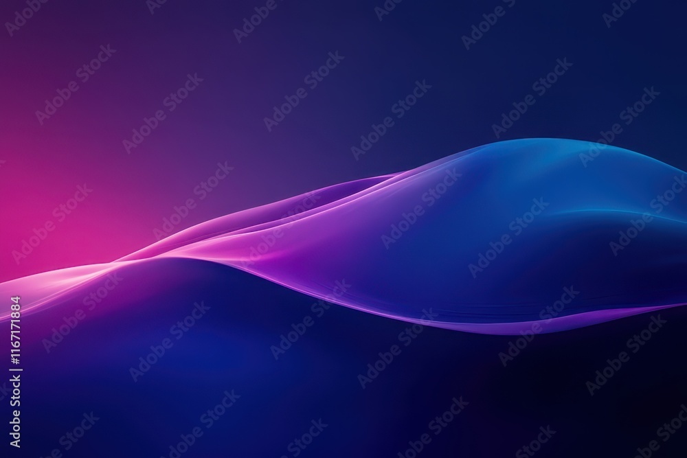 Poster Colorful waves of light create a serene atmosphere in a digital abstract background for creative projects. Generative AI