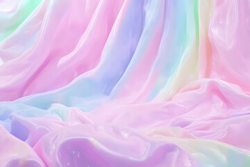 Obraz premium Pastel Rainbow Drape 3D Render